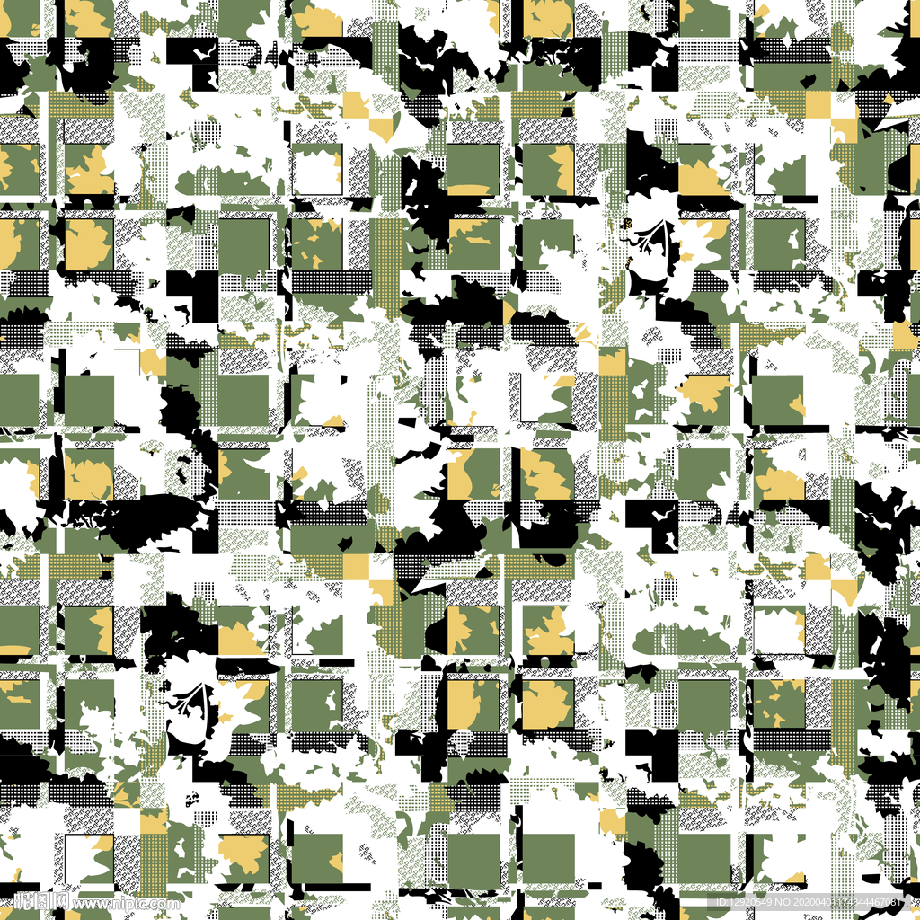 大牌抽象迷彩格子
