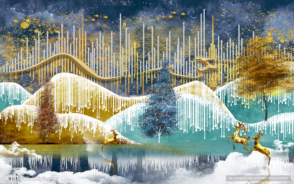 欧式新简约无框画 TIF分层