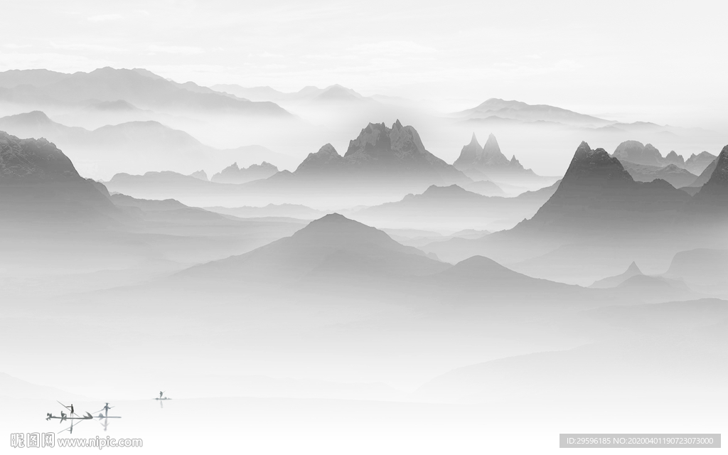 意境高端山水画 tif分层