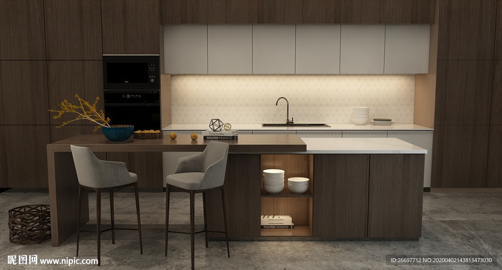 厨房   餐桌    吧椅