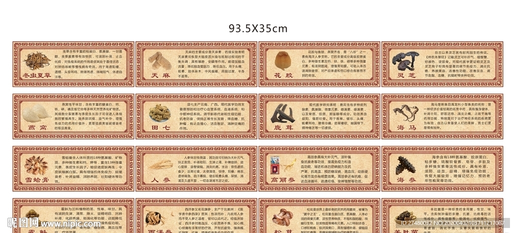 药店药材介绍海报宣传栏展板