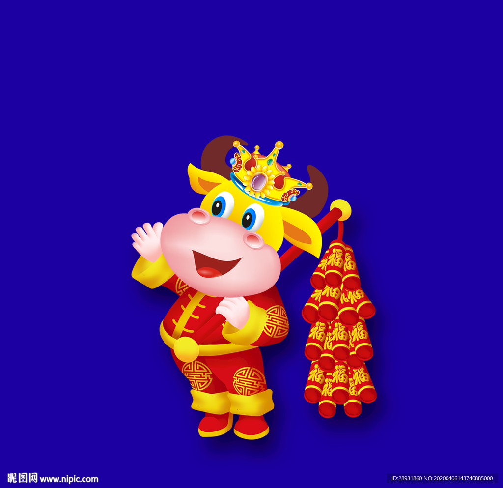 牛年门画牛年门贴卡通牛牛年大吉