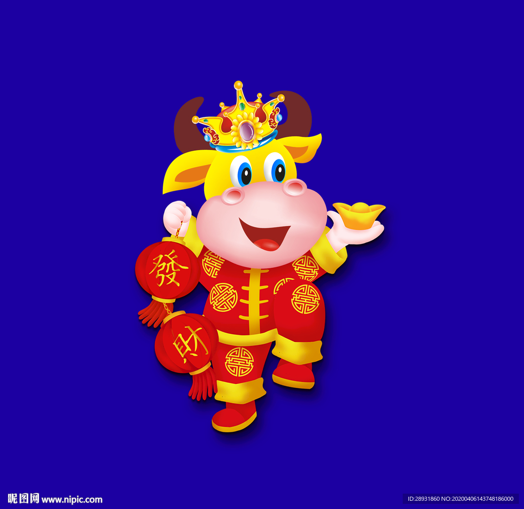 牛年门画牛年门贴牛年大吉卡通牛