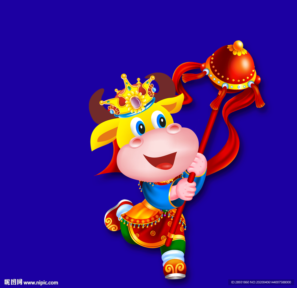 牛年门画牛年门贴牛年大吉卡通牛