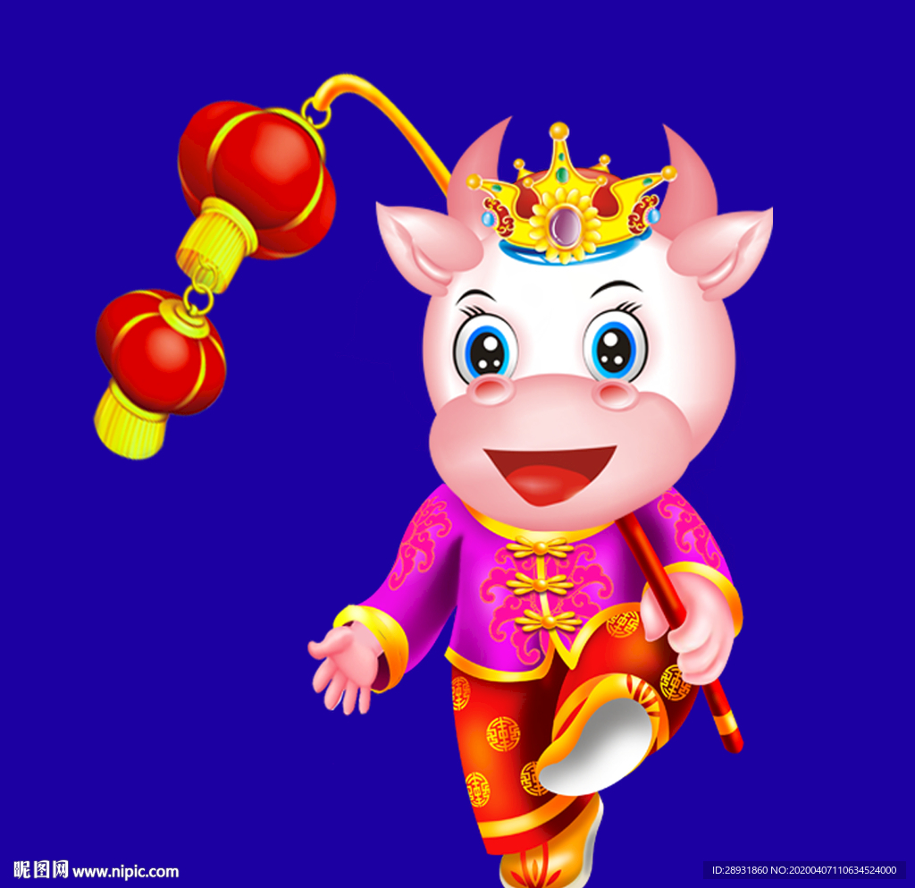 卡通牛牛年门画牛年门贴卡通牛