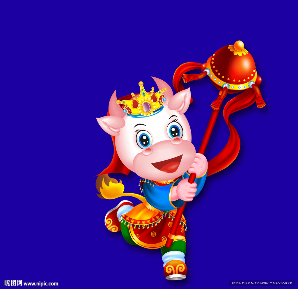 牛年门画牛年门贴牛年大吉卡通牛