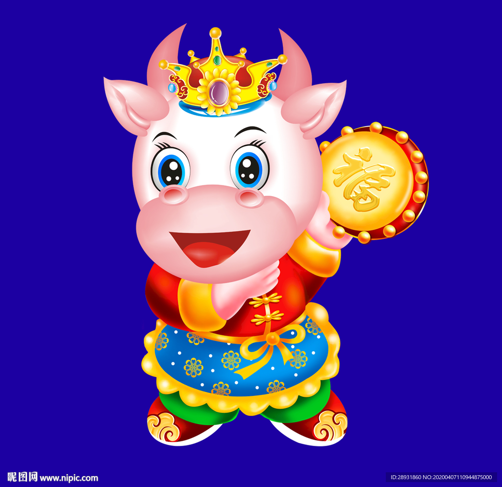 牛年门画牛年门贴卡通牛牛年大吉