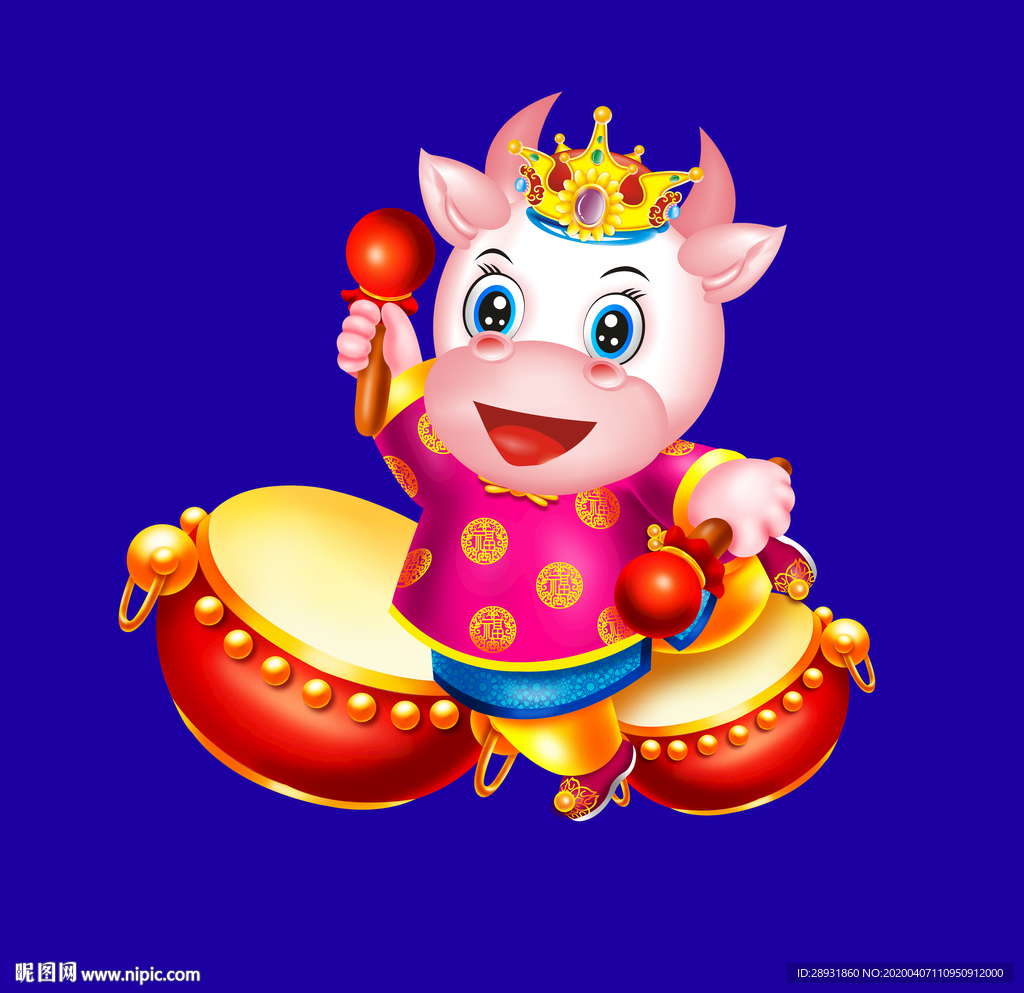 牛年门画牛年门贴牛年素材卡通牛