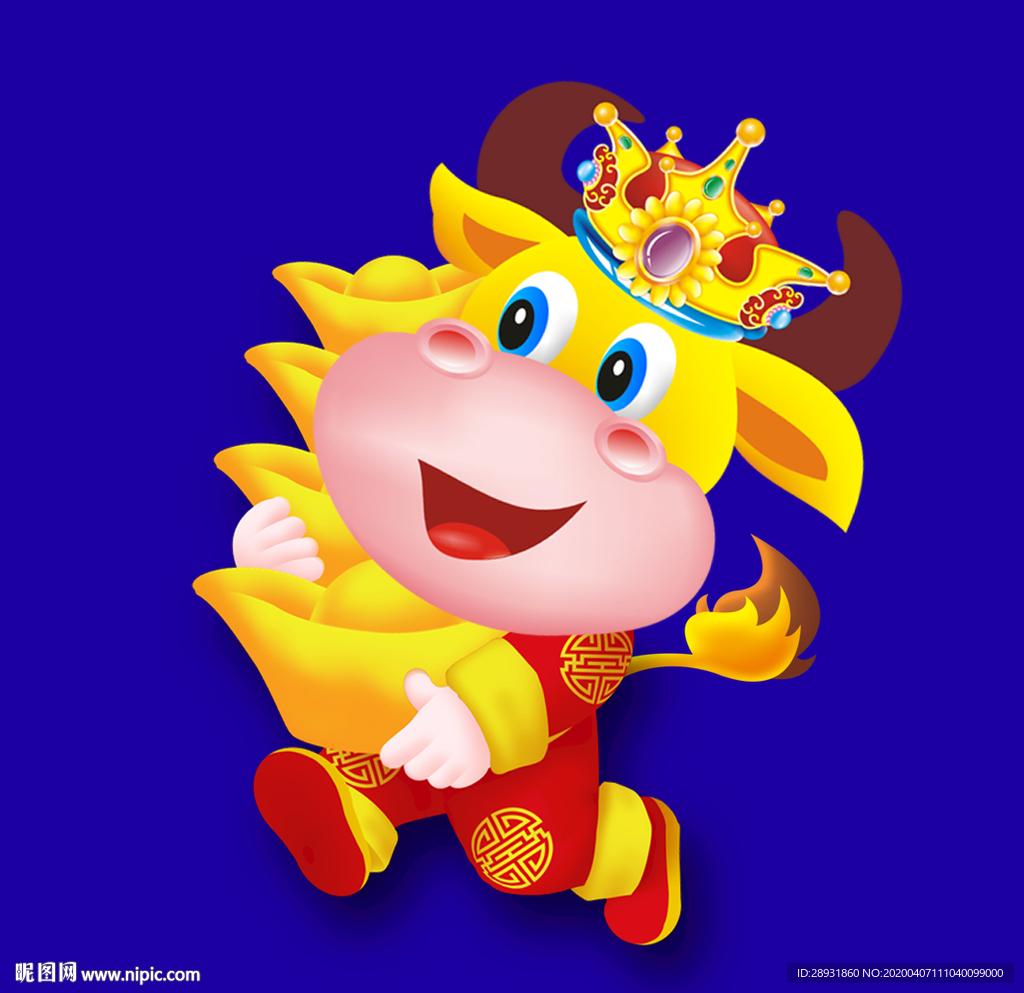 卡通牛牛年门画牛年门贴牛年