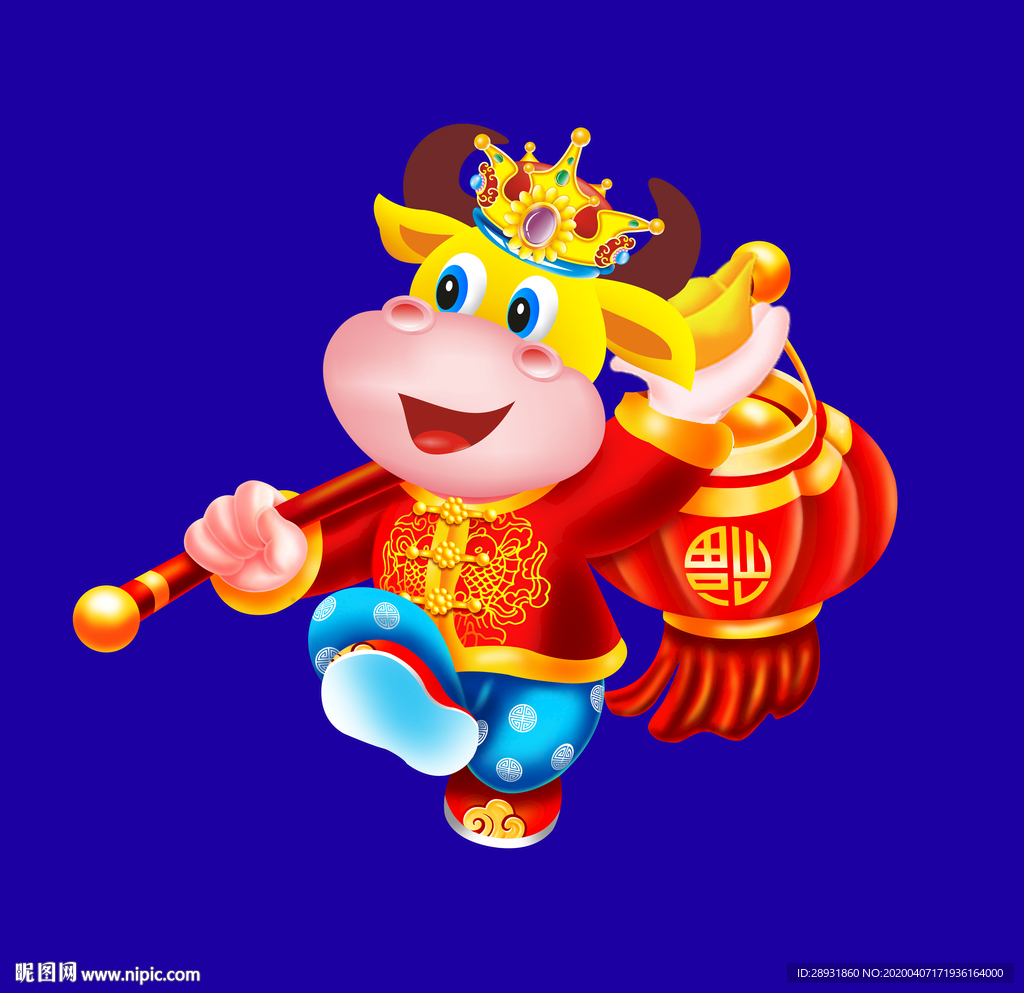 牛年门画牛年门贴卡通牛