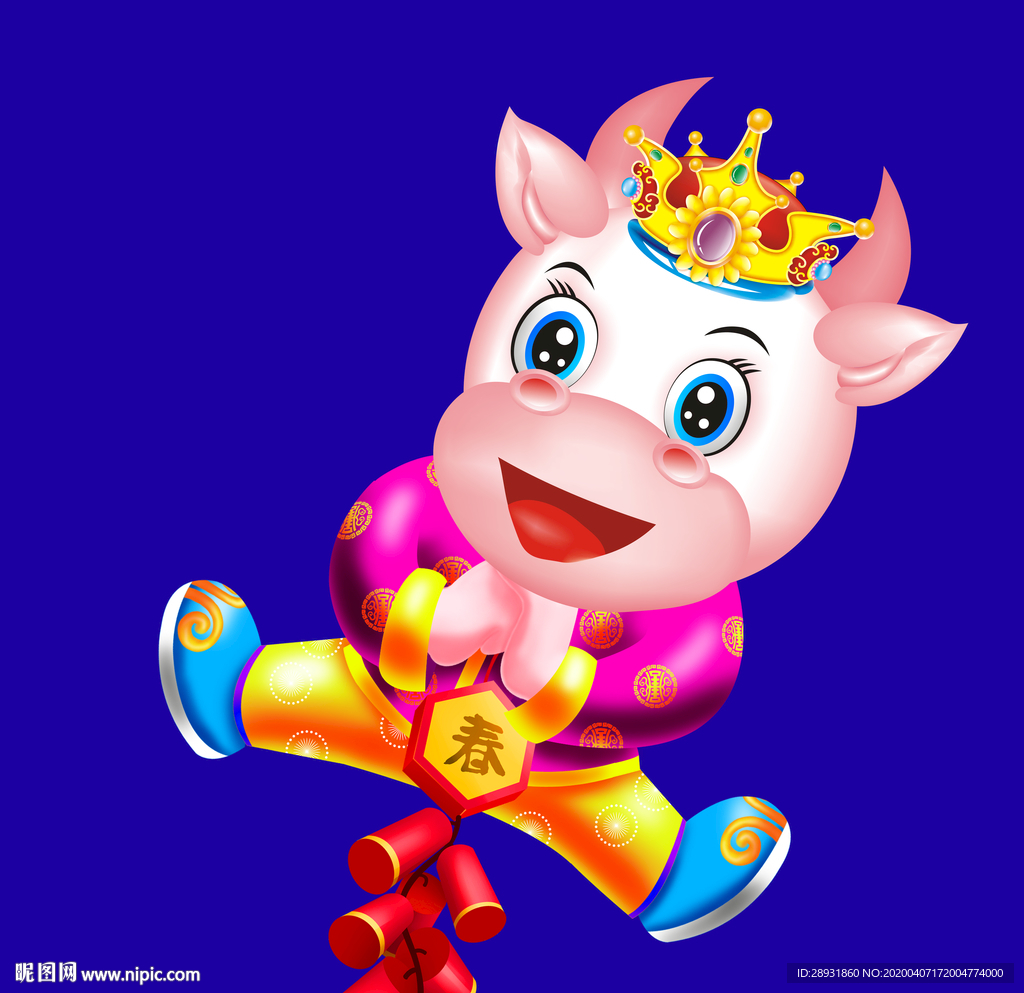 牛年门画牛年门贴卡通牛