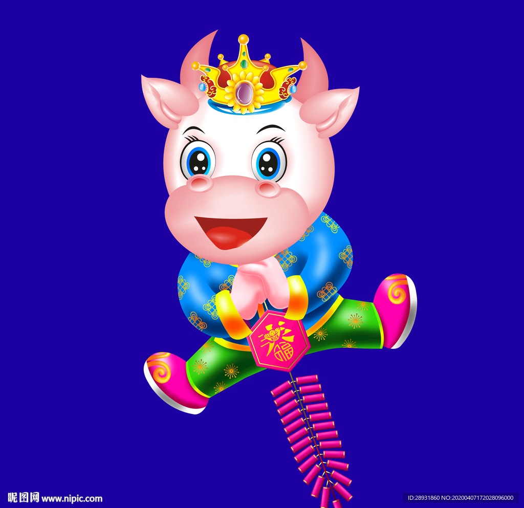 牛年门画牛年门贴牛年大吉卡通牛