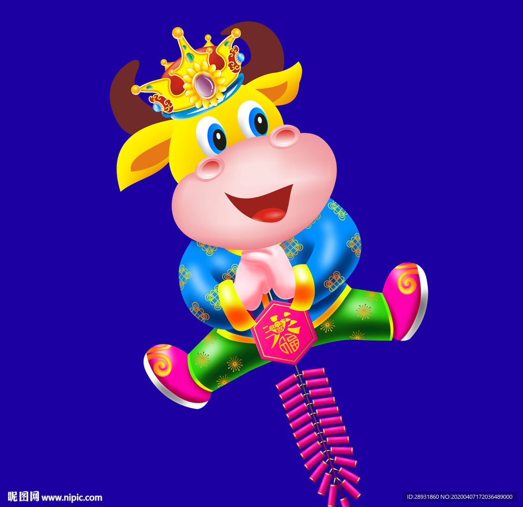 牛年门画牛年门贴卡通牛