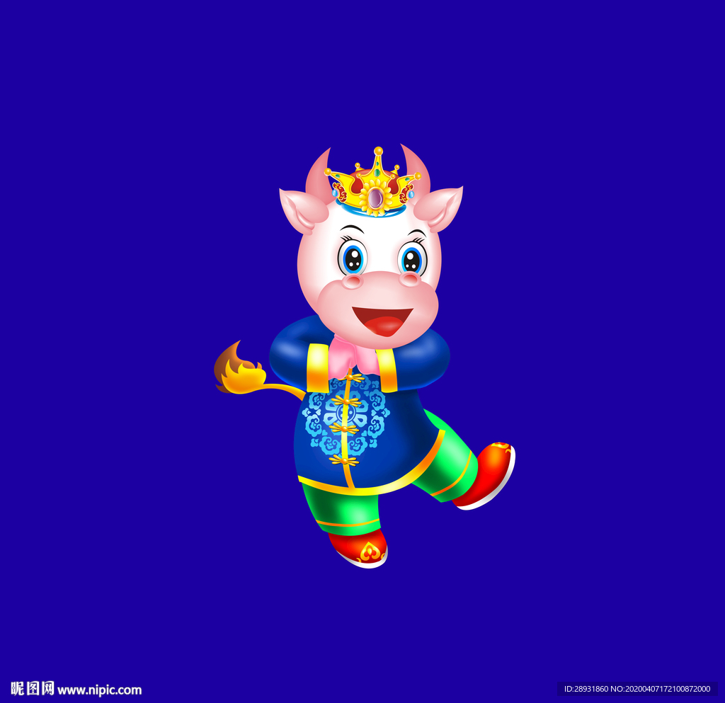 牛年门画牛年门贴卡通牛