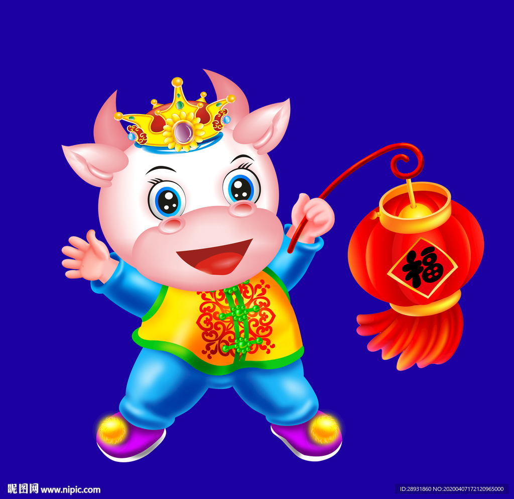 牛年门画牛年门贴牛年大吉卡通牛