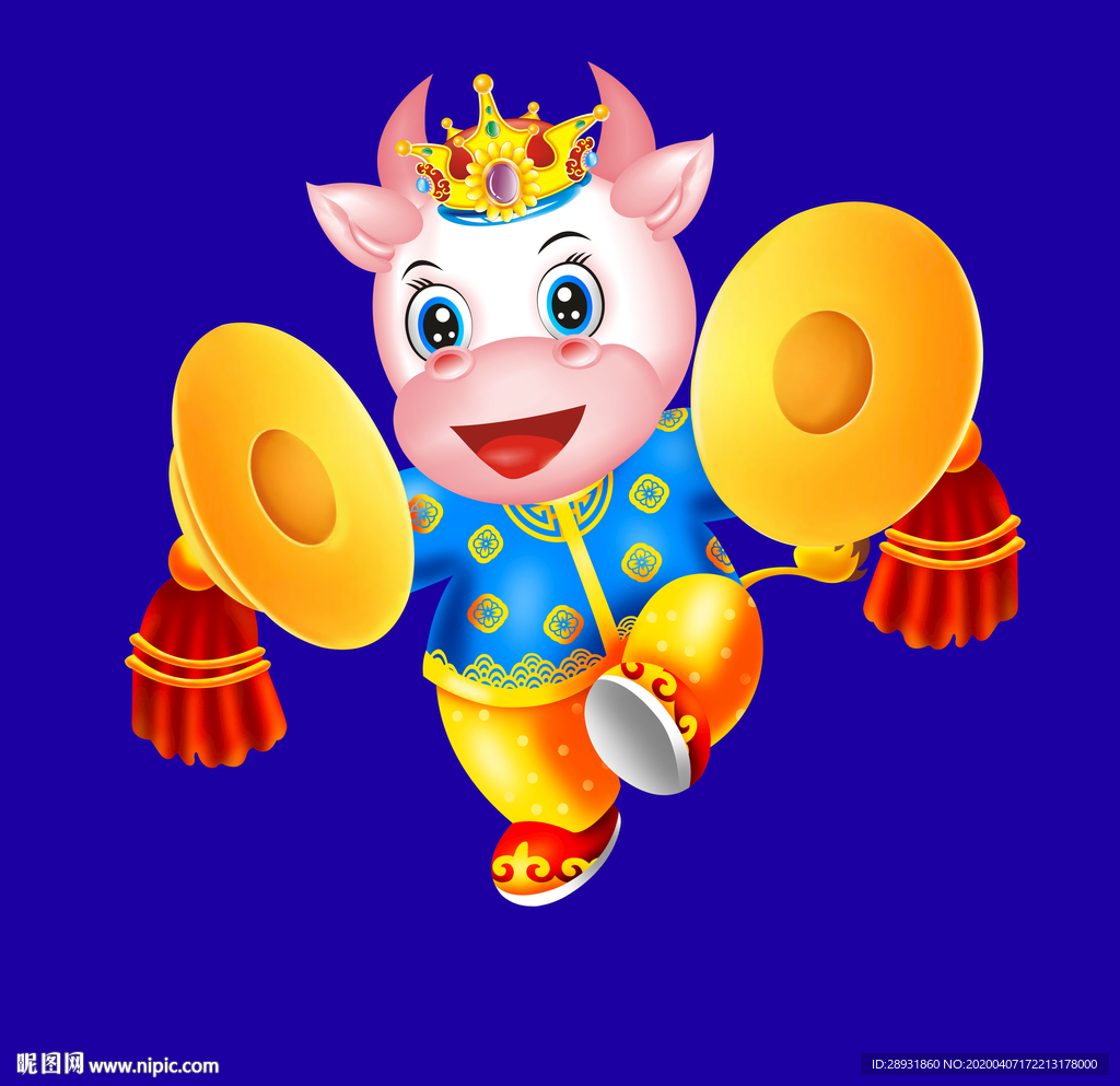 牛年门画牛年门贴牛年大吉卡通牛