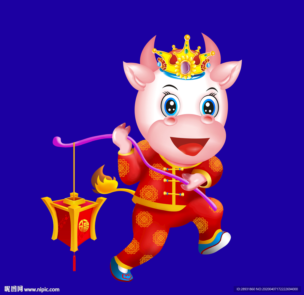 牛年门画牛年门贴卡通牛