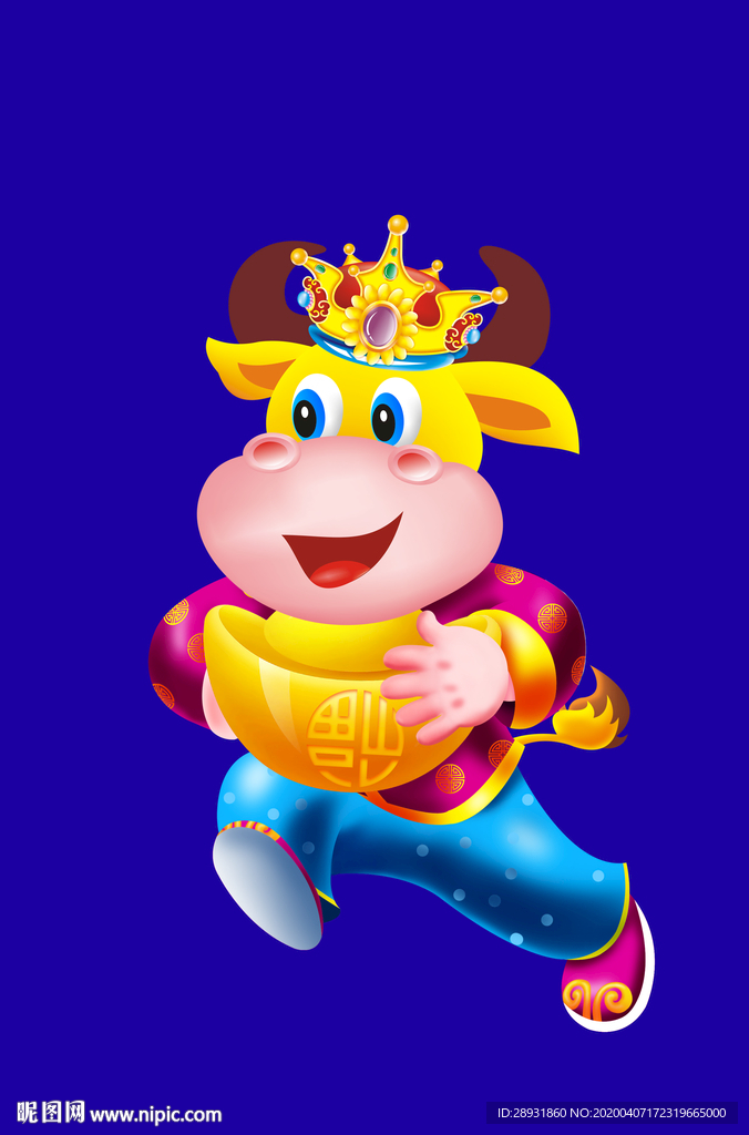 牛年门画牛年门贴卡通牛