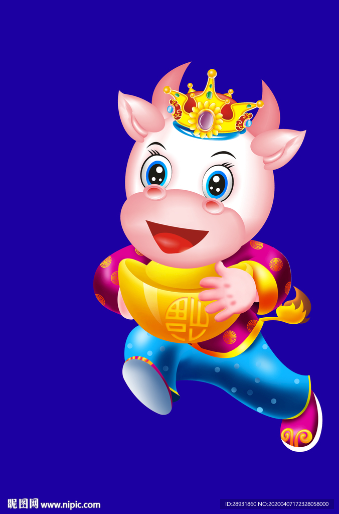 牛年门画牛年门贴牛年大吉卡通牛