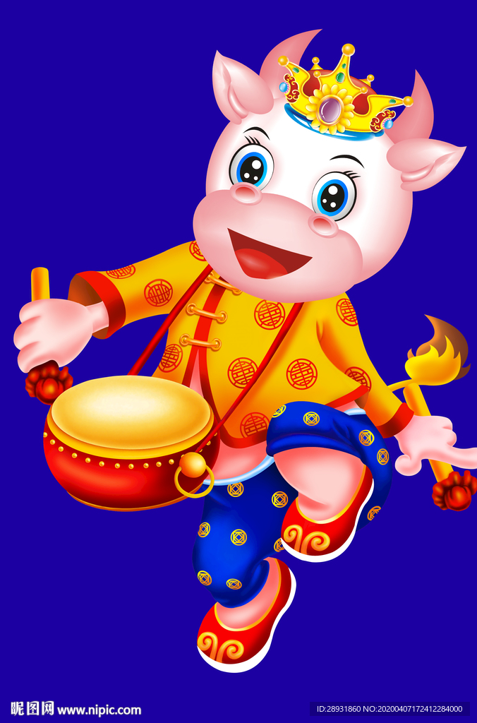 卡通牛牛年门画牛年门贴