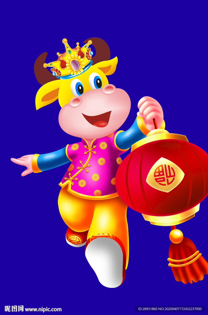 牛年门画牛年门贴卡通牛