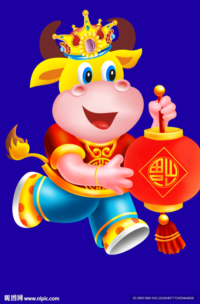 牛年门画牛年门贴卡通牛