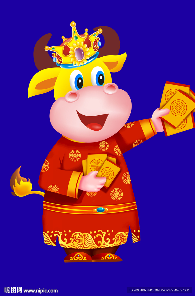 卡通牛牛年门画牛年门贴