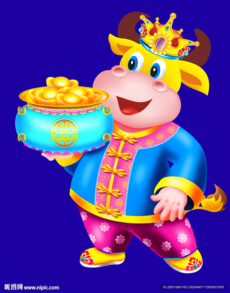 牛年门画牛年门贴卡通牛