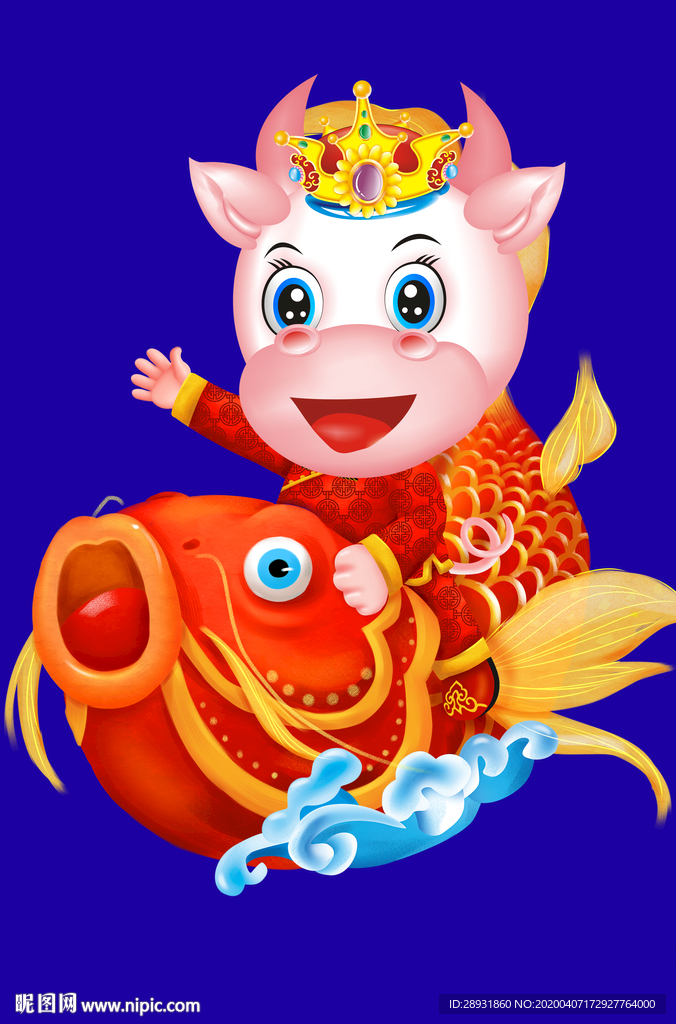 牛年门画牛年门贴牛年大吉卡通牛