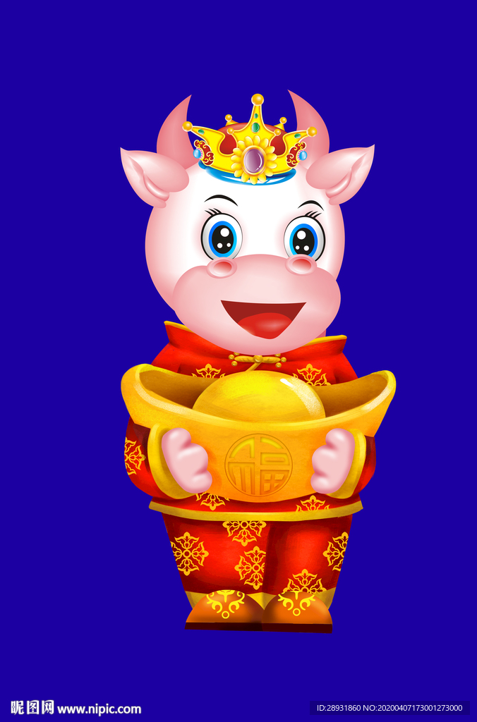 牛年门画牛年门贴牛年大吉卡通牛