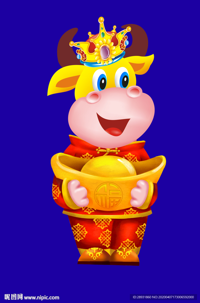 牛年门画牛年门贴卡通牛