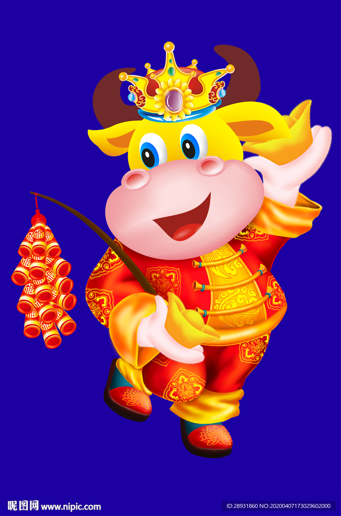 卡通牛牛年门画牛年门画