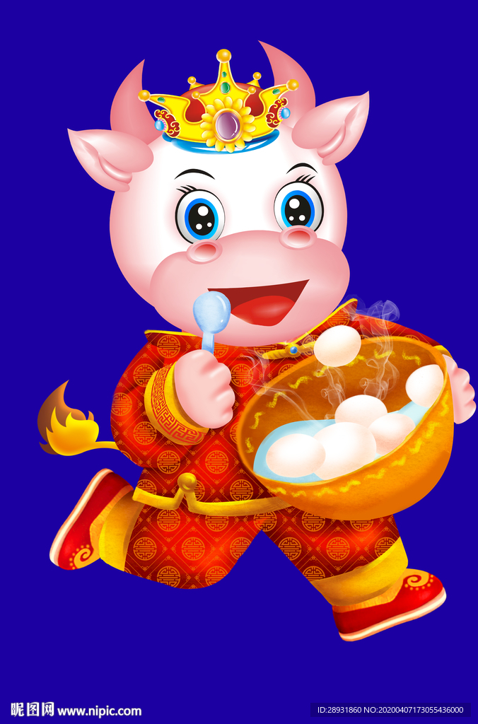 牛年门画牛年门贴牛年大吉卡通牛