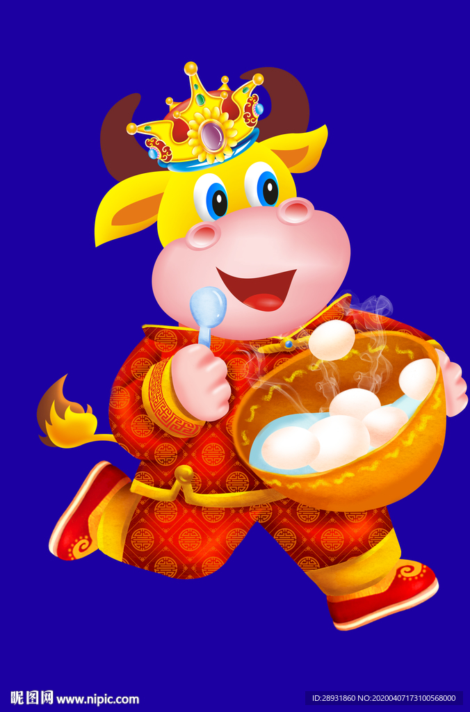 卡通牛牛年门画牛年门贴