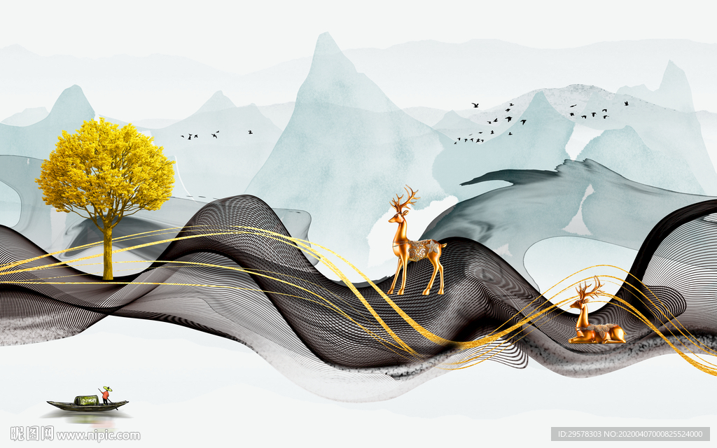 最新山水极品画 TIF分层