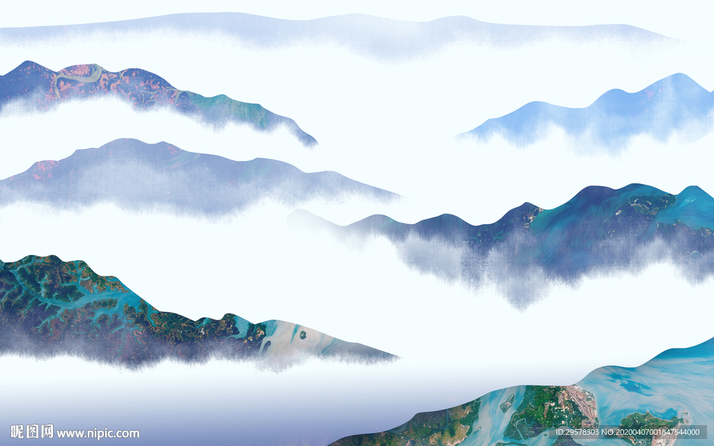 中国风新山水极品画 TIF分层