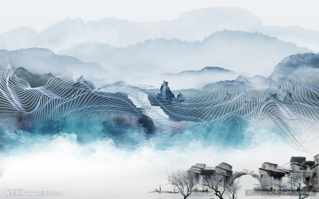 简约新山水极品画 TIF分层