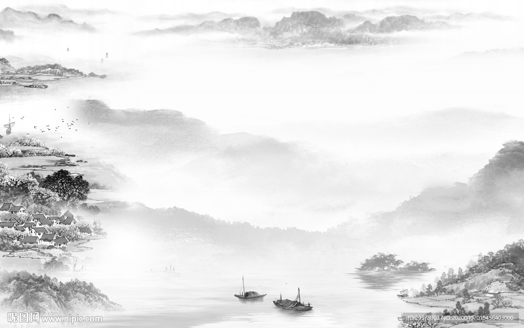 新款 山水无框画 TIF分层