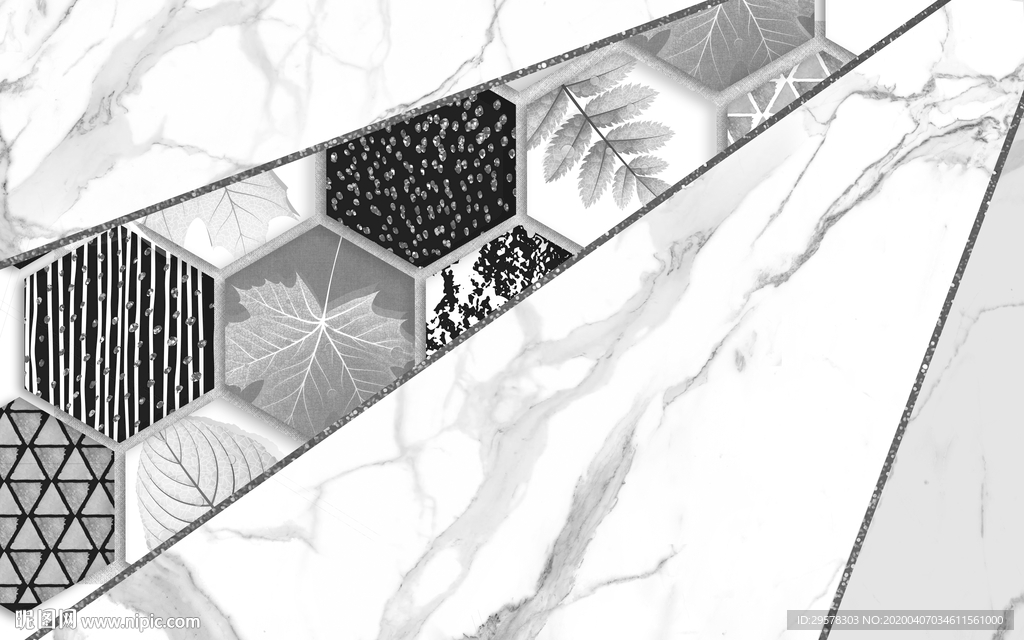 几何 新欧式无框画 TIF分层