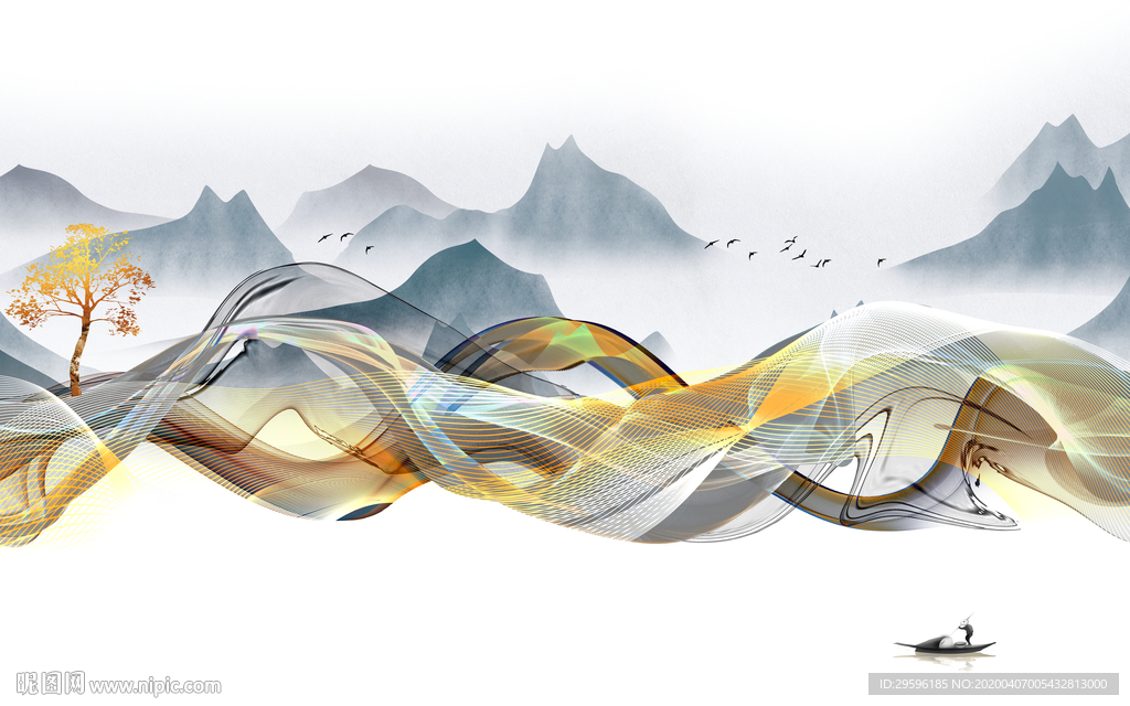 意境最新山水画 tif分层