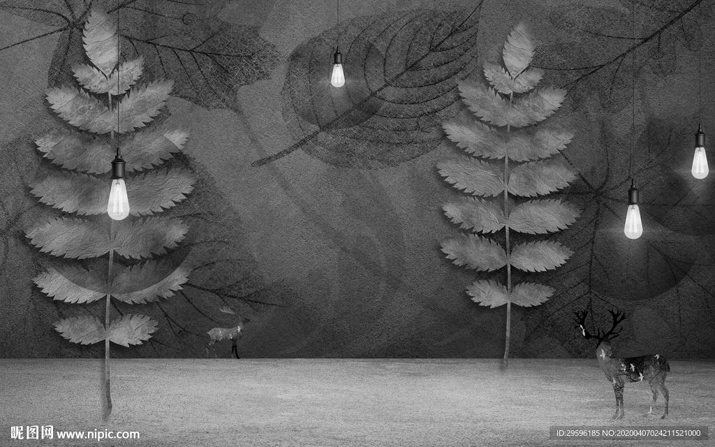 欧式无框画背景墙 tif分层