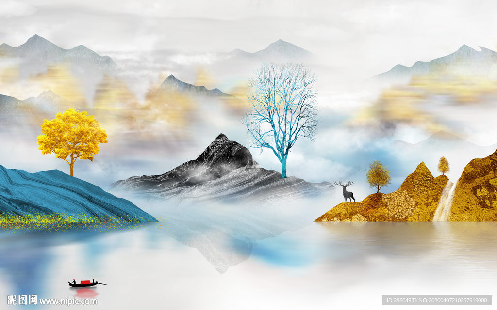 欧式奢华新无框画 tif分层