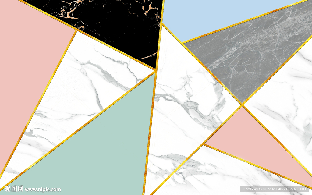 高档 几何新无框画 tif分层