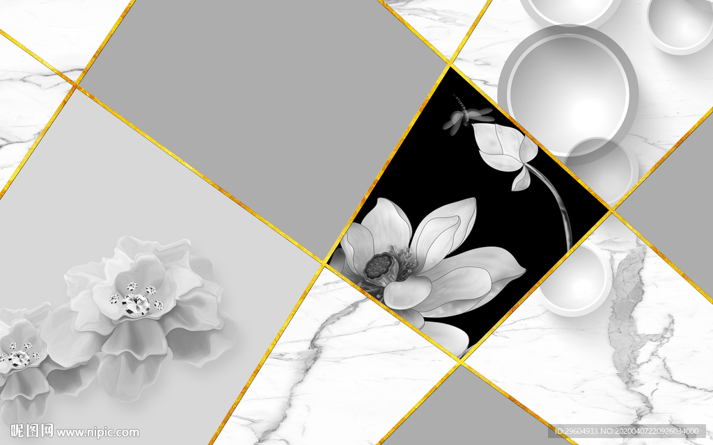 高档 奢华新无框画 tif分层