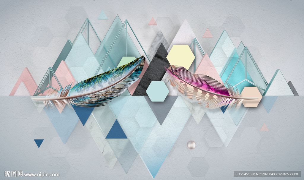 高清 几何背景墙 tif分层