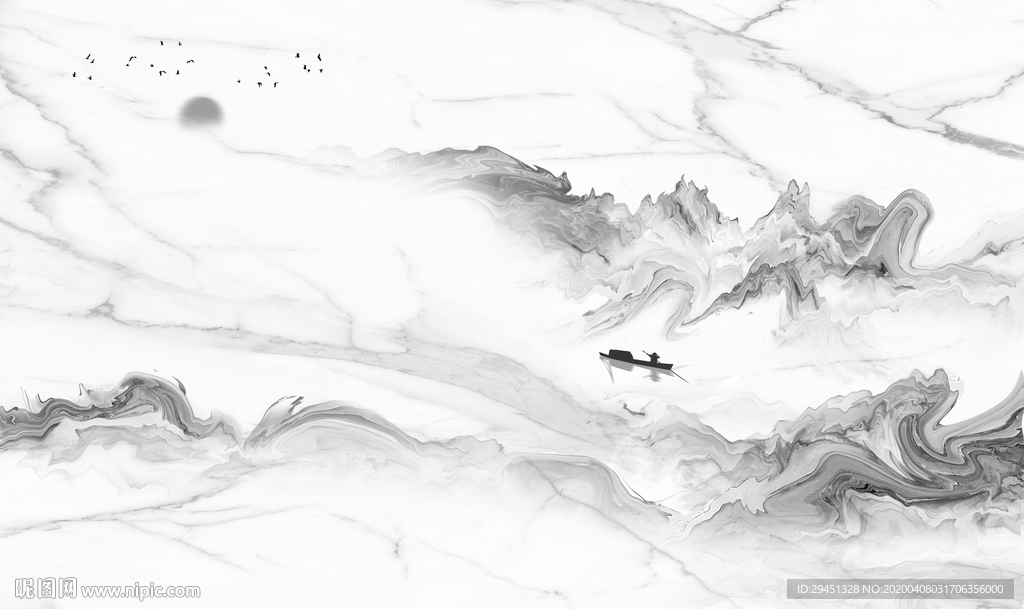 别墅新款山水画 tif分层