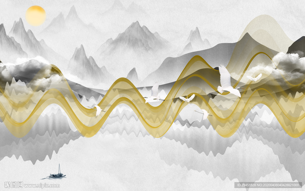 客厅新款山水画 tif分层