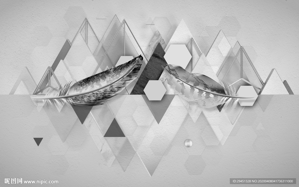 几何奢华背景墙 tif分层