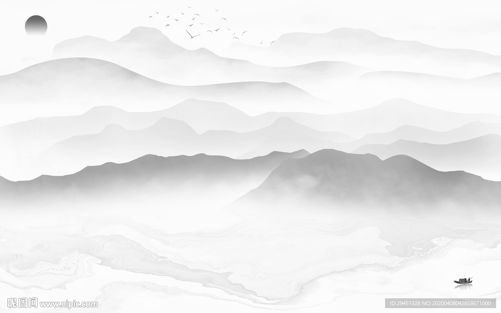 高端 新款山水画 tif分层