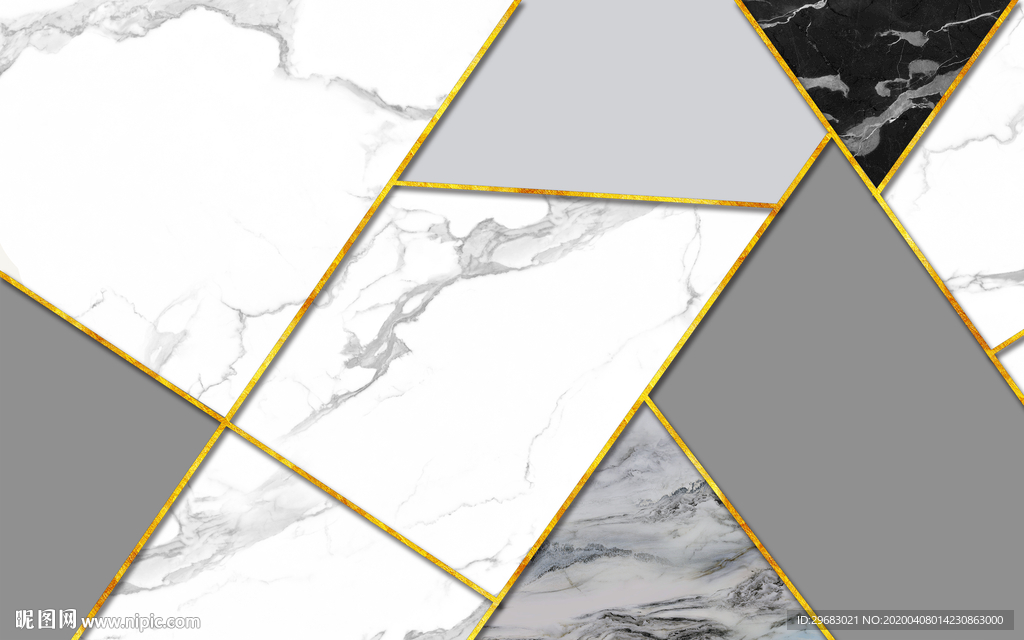 黑白灰现代背景墙画 tif分层